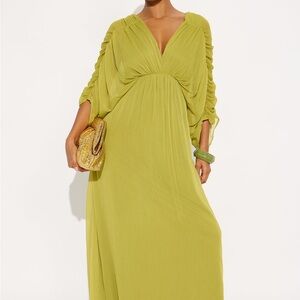 Amaya Chiffon Maxi Dress - Chartreuse